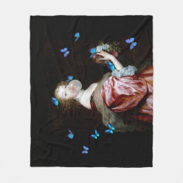 Die unerwartete Ankunft blauer Schmetterlinge Fleecedecke