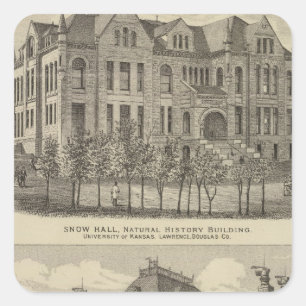 Die Universität Kansas Quadratischer Aufkleber