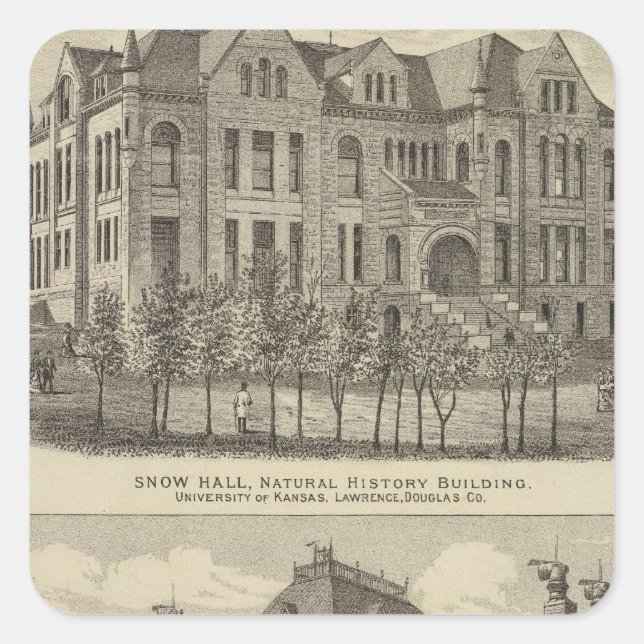 Die Universität Kansas Quadratischer Aufkleber (Vorderseite)