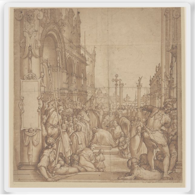 Die Unterbreitung von Barbarossa an Papst Alexande Aufkleber (Vorderseite)