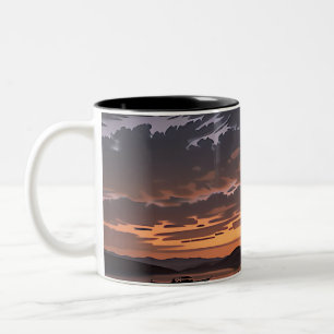 Die untergehende Sonne des koreanischen Meeres Zweifarbige Tasse
