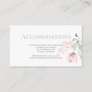Die Unterkünfte setzen die Rose in Rosa ein. Begleitkarte