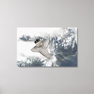 Die Unterseite des Space Shuttles Discovery Leinwanddruck