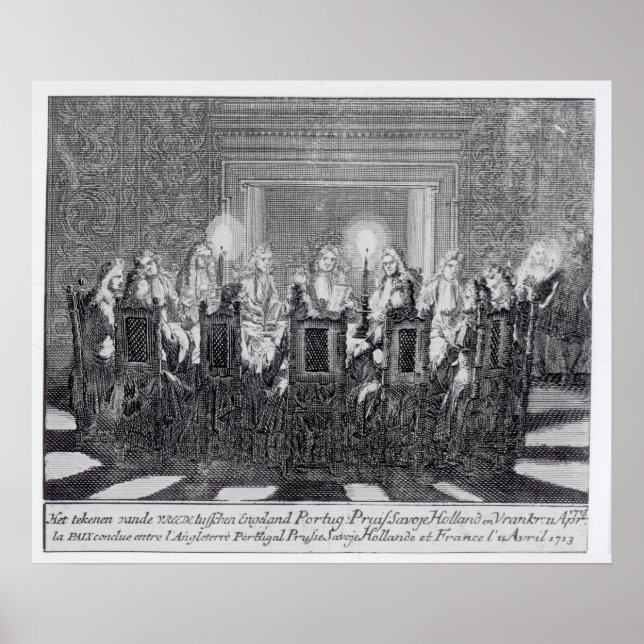 Die Unterzeichnung des Vertrags von Utrecht Poster (Vorne)