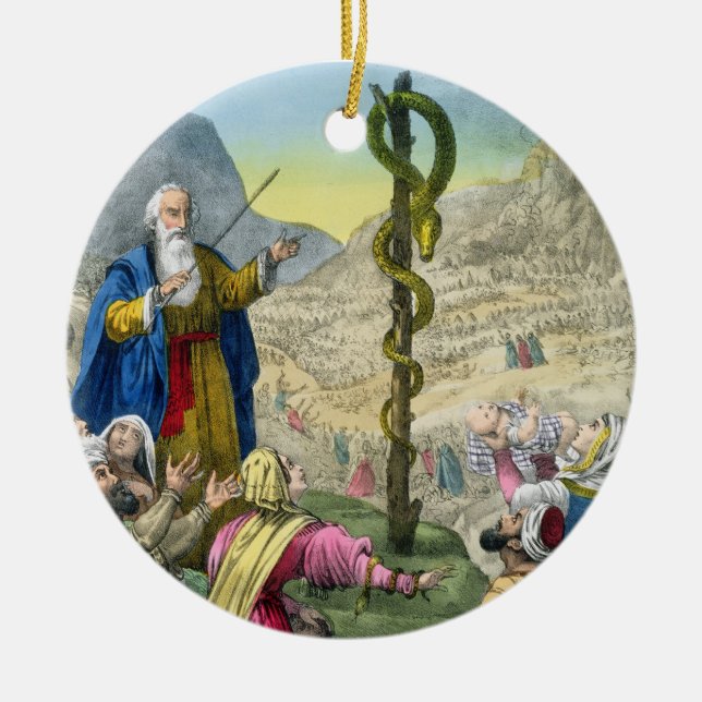 Die unverschämte Schlange, von einer Bibel Keramikornament (Vorne)