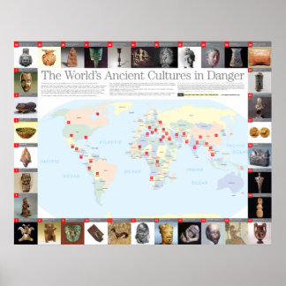 Die uralten Kulturen der Welt auf der Karte der Ge Poster