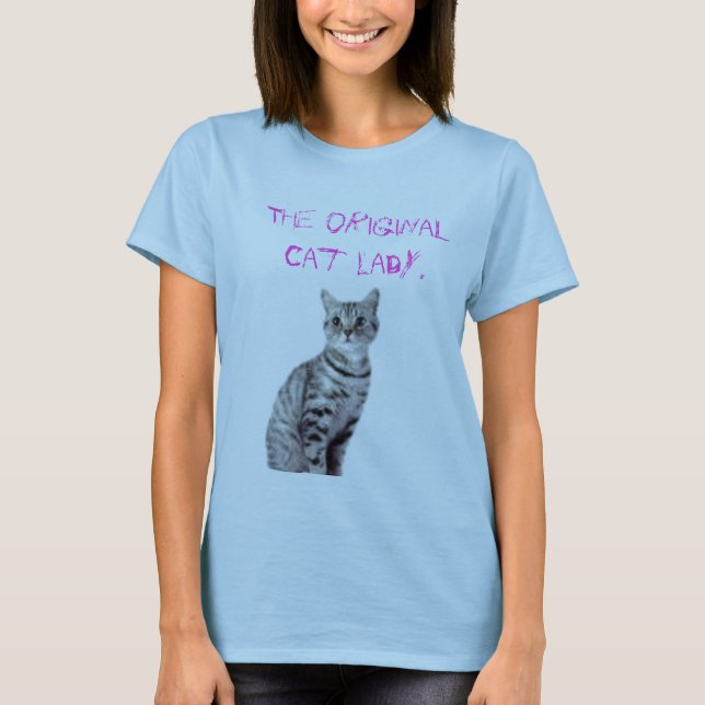 Die ursprüngliche Katzen-Dame T-Shirt (Vorderseite)