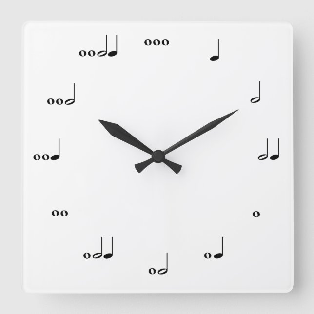 Die ursprüngliche Musiknote-Uhr Quadratische Wanduhr (Vorderseite)