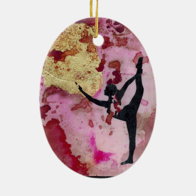 Die ursprüngliche Yoga-Mädchen-Keramik-Verzierung Keramikornament (Hinten)