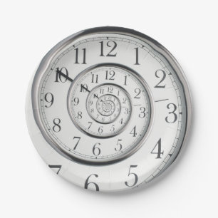Die ursprüngliche Zeit-abstrakte Uhr Pappteller