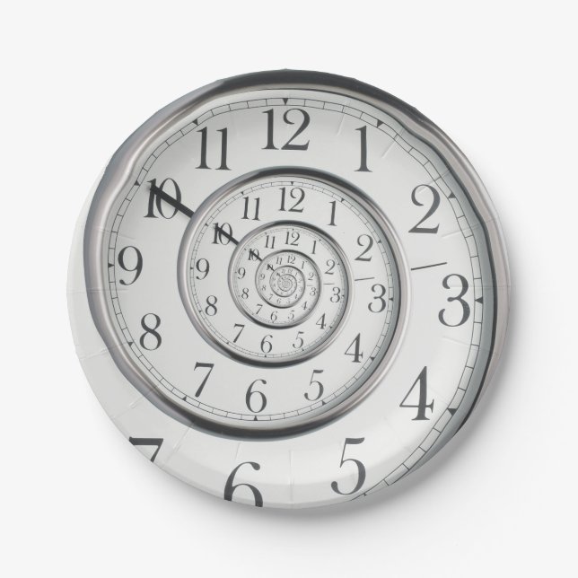 Die ursprüngliche Zeit-abstrakte Uhr Pappteller (Vorderseite)