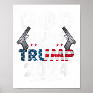 Die US-amerikanische Fahne "God Guns and Trump 202 Poster