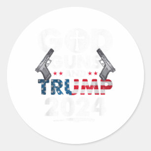 Die US-amerikanische Fahne "God Guns and Trump 202 Runder Aufkleber