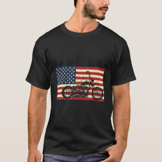 Die US-amerikanische Flagge für Vintages Motorrad- T-Shirt