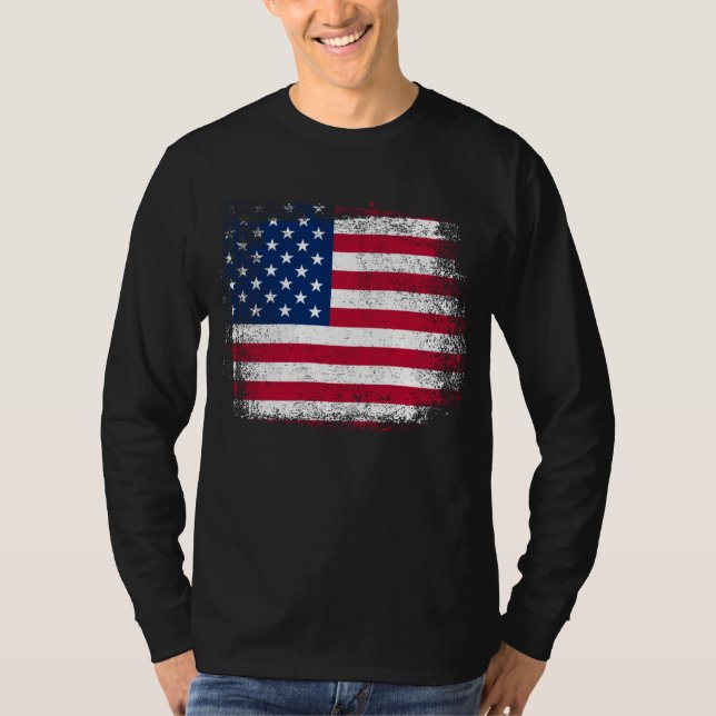 Die US-Flagge am 4. Juli US Flagge in Bedrängnis g T-Shirt (Vorderseite)