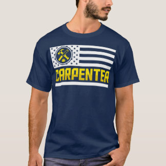 Die US-Flagge des amerikanischen Stolzes Holzarbei T-Shirt