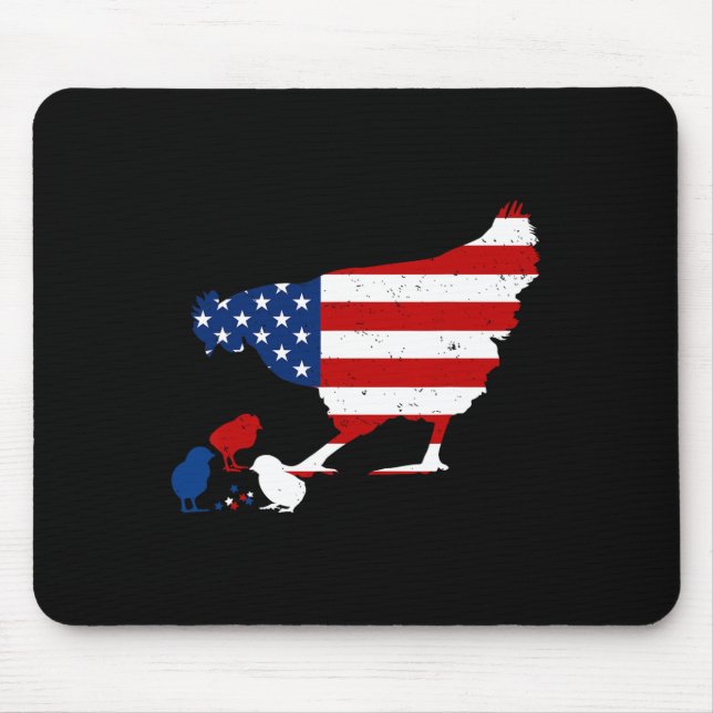 Die US-Flagge Happy 4. Juli Patriotischer Bauer Mousepad (Vorne)