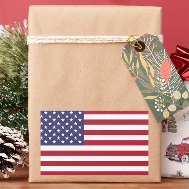 Die US-Flagge rot weiß und blau 4. Juli patriotisc Rechteckiger Aufkleber (Feiertag)