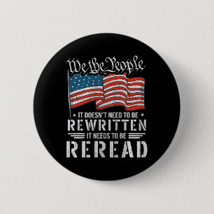 Die US-Flaggenverfassung der USA muss neu gelesen  Button