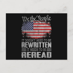 Die US-Flaggenverfassung der USA muss neu gelesen  Feiertagspostkarte