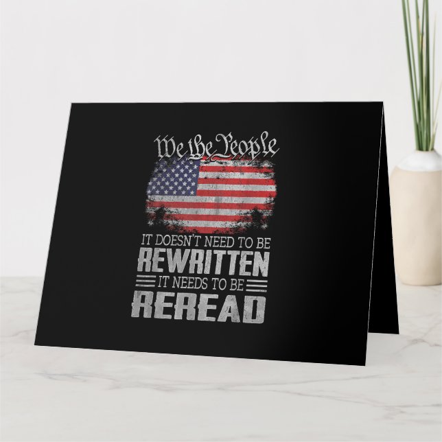 Die US-Flaggenverfassung der USA muss neu gelesen  Karte (Vorderseite)