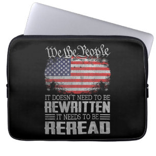Die US-Flaggenverfassung der USA muss neu gelesen Laptopschutzhülle