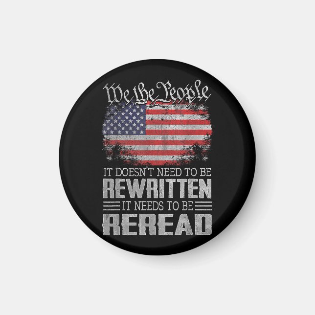 Die US-Flaggenverfassung der USA muss neu gelesen  Magnet (Vorne)