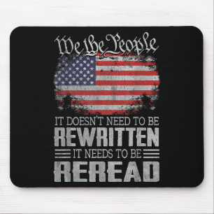 Die US-Flaggenverfassung der USA muss neu gelesen  Mousepad