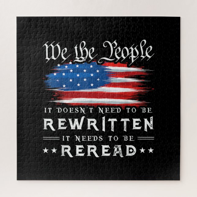 Die US-Flaggenverfassung der USA muss neu gelesen  Puzzle (Vertikal)