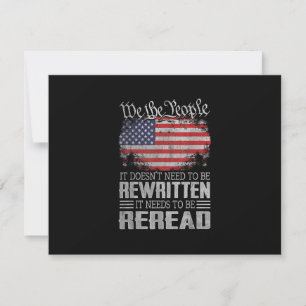 Die US-Flaggenverfassung der USA muss neu gelesen RSVP Karte