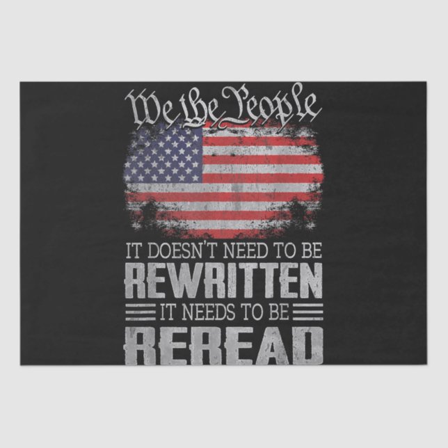 Die US-Flaggenverfassung der USA muss neu gelesen  Seidenpapier (Vorderseite)