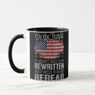 Die US-Flaggenverfassung der USA muss neu gelesen Tasse
