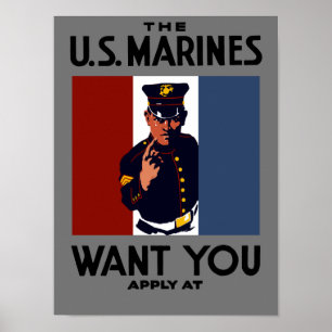 Die US-Marines Wollte dich — WWI Poster