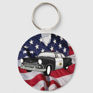 Die USA 59 Vintage Polizeiwagen Schlüsselanhänger