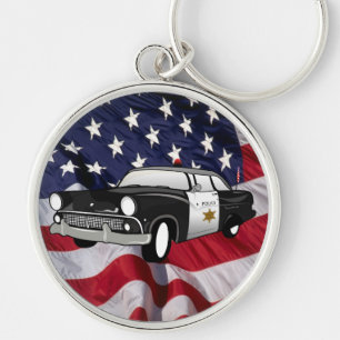 Die USA 59 Vintage Polizeiwagen Schlüsselanhänger