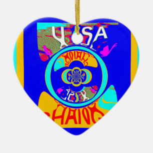 Die USA ändern ein schönes Phantastisches Textquot Keramikornament