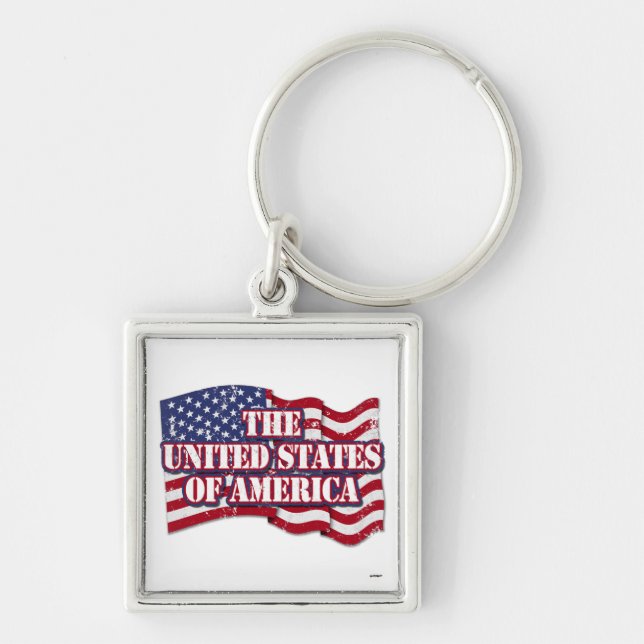 Die USA mit Flaggenproblemen Schlüsselanhänger (Vorne)