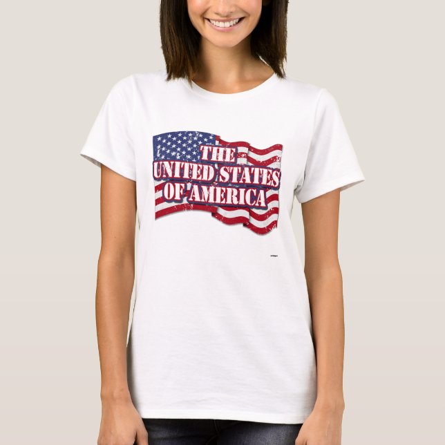 Die USA mit Flaggenproblemen T-Shirt (Vorderseite)