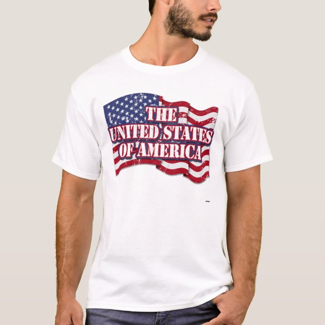 Die USA mit Flaggenproblemen T-Shirt (Vorderseite)
