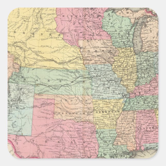 Die USA Quadratischer Aufkleber (Vorderseite)