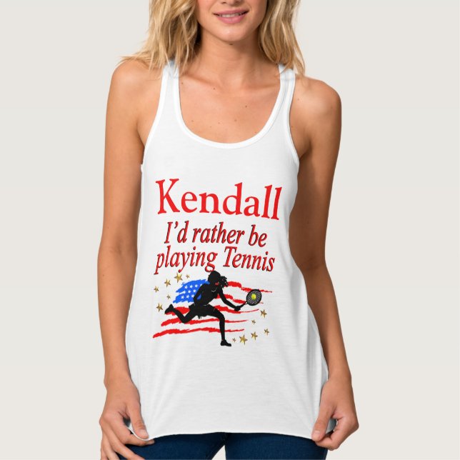 DIE USA SPIELEN STATT TENNIS PERSONALISIERT TANK T (Vorderseite)