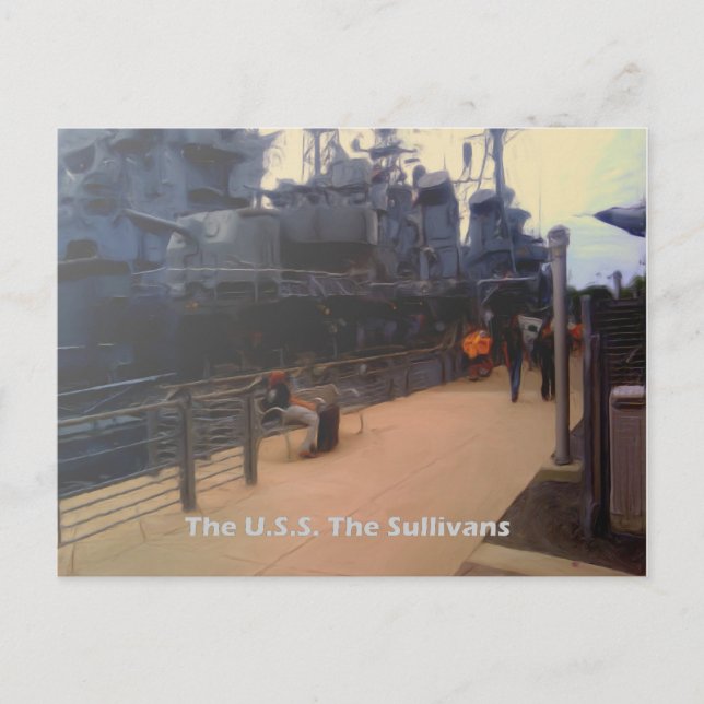 Die USA Sullivans (DD-537) Postkarte (Vorderseite)