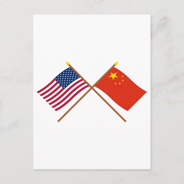 Die USA und die Volksrepublik China überquerten di Postkarte (Vorderseite)