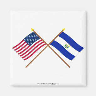 Die USA und El Salvador überquerten die Fahnen Magnet