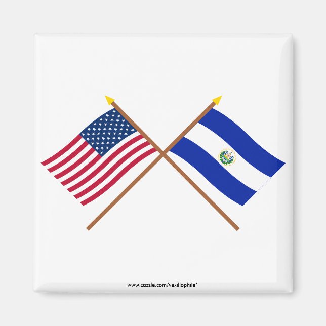 Die USA und El Salvador überquerten die Fahnen Magnet (Vorne)