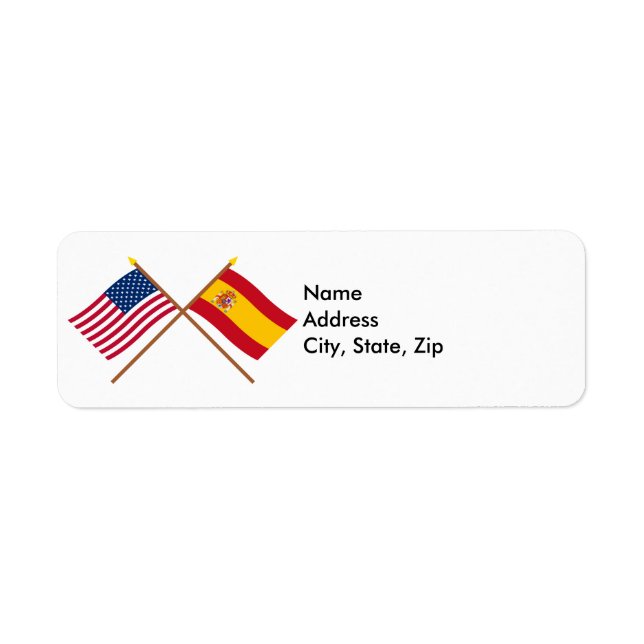 Die USA und Spanien überquerten die Fahnen (Vorne)