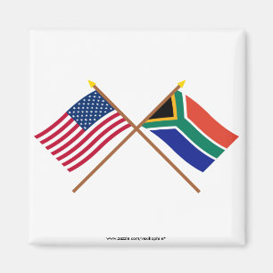 Die USA und Südafrika überquerten die Fahnen Magnet