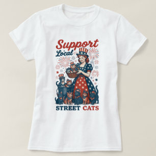 Die USA unterstützen die Cats in den Straßen am 4. T-Shirt