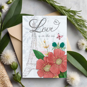 Die Valentinstag-Liebe liegt im Air Floral Eiffel  Karte