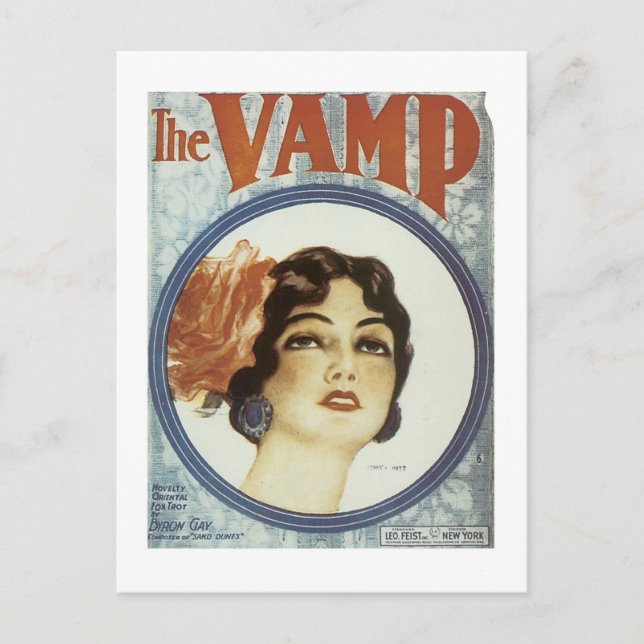 Die Vamp 2 Vintage Songbook-Abdeckung Postkarte (Vorderseite)